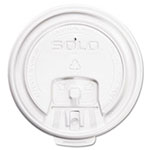 Solo Lift Back and Lock Tab Cup Lids, for 8oz Cups, White, 100/Sleeve, 10 Sleeves/CT view 1
