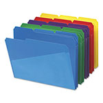Smead Poly Colored File Folders with Slash Pocket, 1/3-Cut Tabs, Letter Size, Assorted, 30/Box view 1