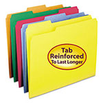 Smead Reinforced Top Tab Colored File Folders, 1/3-Cut Tabs, Letter Size, Blue, 100/Box view 2