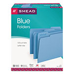 Smead Colored File Folders, 1/3-Cut Tabs, Letter Size, Blue, 100/Box view 3