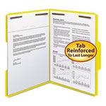 Smead Top Tab Colored 2-Fastener Folders, 1/3-Cut Tabs, Letter Size, Yellow, 50/Box view 2