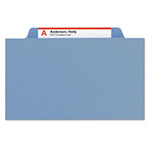 Smead Colored Top Tab Classification Folders, 1 Divider, Letter Size, Blue, 10/Box view 2