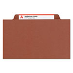 Smead 100% Recycled Pressboard Classification Folders, 2 Dividers, Letter Size, Red, 10/Box view 3