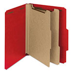 Smead 100% Recycled Pressboard Classification Folders, 2 Dividers, Letter Size, Bright Red, 10/Box view 2