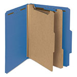 Smead 100% Recycled Pressboard Classification Folders, 2 Dividers, Letter Size, Dark Blue, 10/Box view 2