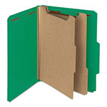 Smead 100% Recycled Pressboard Classification Folders, 2 Dividers, Letter Size, Green, 10/Box view 3