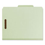 Smead 100% Recycled Pressboard Classification Folders, 3 Dividers, Letter Size, Gray-Green, 10/Box view 5