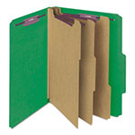 Smead Eight-Section Pressboard Top Tab Classification Folders with SafeSHIELD Fasteners, 3 Dividers, Letter Size, Green, 10/Box view 5