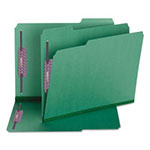 Smead Colored Pressboard Folders with Two SafeSHIELD Coated Fasteners, 1/3-Cut Tabs, Letter Size, Green, 25/Box view 2