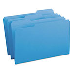 Smead Reinforced Top Tab Colored File Folders, 1/3-Cut Tabs, Legal Size, Blue, 100/Box view 1