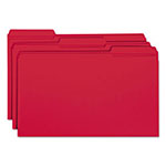 Smead Reinforced Top Tab Colored File Folders, 1/3-Cut Tabs, Legal Size, Red, 100/Box view 1