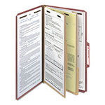 Smead 100% Recycled Pressboard Classification Folders, 2 Dividers, Legal Size, Red, 10/Box view 4