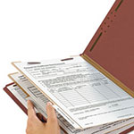 Smead 100% Recycled Pressboard Classification Folders, 2 Dividers, Legal Size, Red, 10/Box view 5