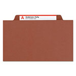 Smead Pressboard Classification Folders with SafeSHIELD Coated Fasteners, 2/5 Cut, 2 Dividers, Legal Size, Red, 10/Box view 4