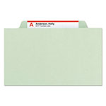 Smead Pressboard Classification Folders with SafeSHIELD Coated Fasteners, 2/5 Cut, 2 Dividers, Legal Size, Gray-Green, 10/Box view 4