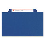 Smead 6-Section Pressboard Top Tab Pocket-Style Classification Folders w/ SafeSHIELD Fasteners, 2 Dividers, Legal, Dark Blue, 10/BX view 3