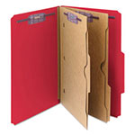 Smead 6-Section Pressboard Top Tab Pocket-Style Classification Folders with SafeSHIELD Fasteners, 2 Dividers, Legal, Red, 10/BX view 5