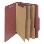 Smead Pressboard Classification Folders with SafeSHIELD Coated Fasteners, 2/5 Cut, 3 Dividers, Legal Size, Red, 10/Box view 4
