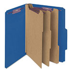Smead Eight-Section Pressboard Top Tab Classification Folders with SafeSHIELD Fasteners, 3 Dividers, Legal Size, Dark Blue, 10/Box view 3