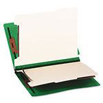 Smead Colored End Tab Classification Folders w/ Dividers, 2 Dividers, Letter Size, Green, 10/Box view 1