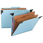 Smead FasTab Hanging Pressboard Classification Folders, Letter Size, 2 Dividers, Blue view 3