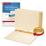 Smead Self-Adhesive Folder Dividers for Top/End Tab Folders, Prepunched for Fasteners, Letter Size, Manila, 100/Box view 1