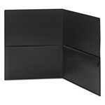 Smead Poly Two-Pocket Folder w/Security Pocket, 11 x 8.5, Black, 5/Pack view 1