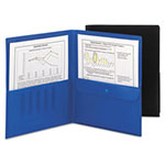 Smead Poly Two-Pocket Folder w/Security Pocket, 11 x 8 1/2, Blue, 5/Pack view 1