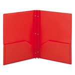 Smead Poly Two-Pocket Folder w/Fasteners, 11 x 8 1/2, Red, 25/Box view 1