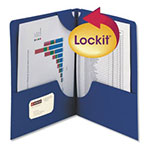 Smead Lockit Two-Pocket Folder, Textured Paper, 11 x 8 1/2, DK Blue, 25/BX view 1