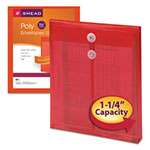Smead Poly String and Button Interoffice Envelopes, String and Button Closure, 9.75 x 11.63, Transparent Red, 5/Pack view 1