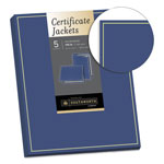 Southworth Certificate Jacket, Navy/Gold Border, Felt, 88lb Stock, 12 x 9 1/2, 5/Pack view 1
