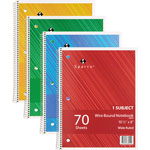 Sparco Notebooks, Wirebound, 1 Subject, 10 1/2"x8", Wide Ruled, 70 SH view 1