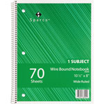 Sparco Notebooks, Wirebound, 1 Subject, 10 1/2"x8", Wide Ruled, 70 SH view 2