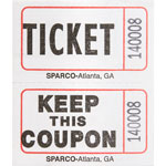 Sparco Check Ticket, Roll, Double with Coupon, 2000 Ct, White view 4