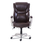 SertaPedic Emerson Executive Task Chair, Supports up to 300 lbs., Brown Seat/Brown Back, Silver Base view 1