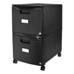 Storex Two-Drawer Mobile Filing Cabinet, 14.75w x 18.25d x 26h, Black view 5