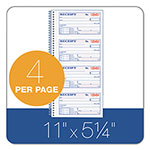 TOPS Money/Rent Receipt Spiral Book, Two-Part Carbonless, 2.75 x 4.75, 4/Page, 200 Forms view 2