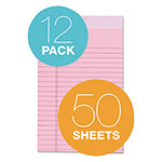 TOPS Prism + Colored Writing Pads, Narrow Rule, 50 Pastel Pink 5 x 8 Sheets, 12/Pack view 1