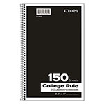 TOPS Coil-Lock Wirebound Notebooks, 3 Subject, Medium/College Rule, Randomly Assorted Covers, 9.5 x 6, 150 Sheets view 2