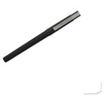 Uni-Ball Stick Roller Ball Pen, Micro 0.5mm, Black Ink, Black Matte Barrel, Dozen view 1