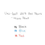 Uni-Ball Signo 207 Retractable Gel Pen, Micro 0.5mm, Black Ink, Smoke/Black Barrel, Dozen view 2