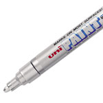 uni®-Paint Permanent Marker, Medium Bullet Tip, Metallic Silver view 1