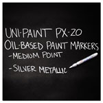 uni®-Paint Permanent Marker, Medium Bullet Tip, Metallic Silver view 2