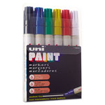 uni®-Paint Permanent Marker, Medium Bullet Tip, Assorted Colors, 6/Set view 2