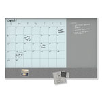 U Brands 3N1 Magnetic Glass Dry Erase Combo Board, 48 x 36, Month View, White Surface and Frame view 2