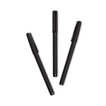 U Brands Catalina Porous Point Pen, Stick, Fine 0.7 mm, Black Ink, Black Barrel, 12/Pack view 2