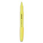 Universal Pocket Highlighters, Fluorescent Yellow Ink, Chisel Tip, Yellow Barrel, Dozen view 1