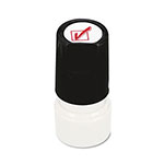 Universal Round Message Stamp, CHECK MARK, Pre-Inked/Re-Inkable, Red view 1
