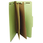 Universal Six--Section Pressboard Classification Folders, 2 Dividers, Legal Size, Green, 10/Box view 3